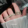 Anillo Abierto de Zirconia Ojo de Gato Bambú Nicho Alto Gama Anillo Dedo Índice Moda Retro Versátil para Mujer