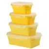 Fiambrera de silicona en stock, fiambrera de silicona plegable para microondas, caja de almacenamiento para refrigerador, juego de cajas para conservación de alimentos