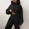 2025 Nuevo Conjunto de Sudadera de Primavera Transfronterizo para Mujer Color Sólido Casual Moda Conjunto de Dos Piezas Elegante Casual