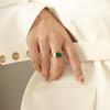Nuevo método tailandés antiguo diseño único de raya turquesa sentido apertura anillo ajustable de acero de titanio joyería al por mayor mujeres