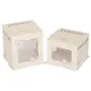 Caja para pastel de cumpleaños con tapa sin dobleces 5/6/8 pulgadas de un solo/doble capa, caja de embalaje transparente para pastel con ventana, caja de embalaje para pastelería