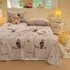 Juego de sábana y fundas de almohada de terciopelo de leche para otoño e invierno, simple y elegante, adecuado para dormitorios de estudiantes, recámaras y uso doméstico