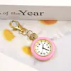 Reloj colgante clásico de moda en color macarrón, reloj de bolsillo simple y colorido, reloj de cuarzo mini portátil para estudiantes