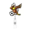 Porta-cartão de identificação com zíper retrátil, pingente de futebol em acrílico divertido transfronteiriço Hongyao, animal de desenho animado, China