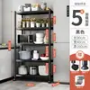 Prateleira de Cozinha de Chão Armazenamento em Múltiplas Camadas Armário de Armazenamento Multifuncional Doméstico Suporte para Panelas Suporte para Panelas Armário para Micro-ondas