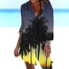 3D Mujer Fábrica de Origen Bikini Abrigo Camisa Traje de Baño Cárdigan Playa Estampado de Palmera Blusa de Playa Vacaciones