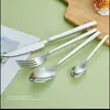 Juego de Cubiertos Engrosado de Acero Inoxidable 304L para Hoteles, Incluyendo Cuchillos para Bistec, Tenedores, Cucharas Soperas Redondas, Cucharas de Mango Largo y Tenedores para Frutas