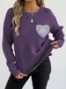 Ropa de Mujer Europea y Americana Transfronteriza con Bolsillo de Encaje Hueco, Tejido de Punto de Felpa Floral, Jersey de Punto Spliced con Cuello Redondo para Otoño e Invierno