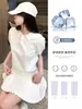 Falda de traje blanca estilo coreano para verano, versátil, suave y elegante, de cintura alta, adelgazante, falda corta plisada, elegante media falda