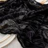 Bali Yarn Tecido Amassado Bandeira de Mesa Estilo Europeu Torcido Toalha de Mesa Decoração de Festa de Casamento Plissado Estilo Boêmio Natal Queijo