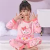 Novo Conjunto de Pijama Infantil Cartoon Primavera e Outono Menina Menina Crianças Médias e Grandes Bebê Verão Ar Condicionado Roupa de Casa