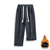 Pantalones de Felpa Pesados de Doble Cara para Hombre Otoño e Invierno con Forro Polar Engrosados Casuales Sueltos Rectos Deportivos