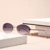 Novos Óculos de Sol Sem Aro Formato Oval Simples Moda Transfronteiriça Europeus e Americanos Estilosos F Diamante Tendência Decorativos Versáteis