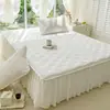 Faldón de cama para todas las estaciones, modelo nuevo 2023, cubrecama de algodón puro, estilo faldón de cama, protector contra el polvo, protector de colchón