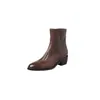 Botines Chelsea Lavables de Piel de Vaca Texturizada para Viajar Otoño/Invierno 2026 Tacón Medio Grueso Versátil Punta Redonda Piel Genuina Botines Cortos Mujer