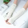 Yifan Outono e Inverno Coreano Feminino Malha Quente Simples Estudante Dedo Exposto 40cm Grande Oito Meio Dedo Cobertor de Braço