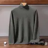 Suéter de cachemira de cuello alto para hombre, capa base de punto para otoño e invierno, de manga larga, corte holgado, cálido, suéter casual de lana para usar en capas