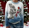Nueva sudadera de franela para mujer con estampado digital 3D navideño, sitio web independiente transfronterizo Amazon, otoño/invierno 2026