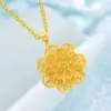 Colar feminino de ouro de areia do Vietnã com pistilo oco multicamadas, pingente de rosa rico, fornecimento ao vivo, lei antiga