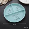 [Empaque con logotipo personalizable y etiquetado a color] Plato de plástico dividido de paja de trigo, plato reductor de grasa para el hogar