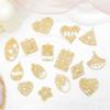 Brincos pingente geométricos simples vazados com diamante, banhados a cobre estilo coreano, ouro 14k real, material para acessórios de joias DIY