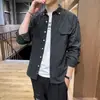 Nova Camisa Listrada de Menino Outono 2019 Estampa Estilo Hong Kong Camisa de Azulejo 1903-P45