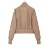 Fabricantes Mayoristas de Ropa para Mujer Transfronterizos 2026 Nuevo Estilo Europeo y Americano Moda Casual Cintura Alta Chaqueta Corta de Cuero de Aviador