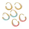 Brincos de aço titânio banhados a ouro 18k para senhoras moda europeia e americana senso de alta qualidade brincos coloridos de aço inoxidável para cross-border