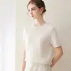Fio Consinee 100% Caxemira Feminino Gola Redonda Trançado Solto Casual Suéter de Caxemira Versátil Simples Malha