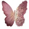 Decoración de ventana de exhibición de flores artificiales de mariposa gigante, soporte de mariposa floral, flor decorativa para accesorios de fotos y exhibición