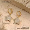 Colgantes Transfronterizos Europeos y Americanos de Acero Inoxidable Incrustados con Diamantes, Conjuntos de Pendientes de Venta Caliente Estilo Coreano, Joyería de Moda de Nicho Estilo Lujo Ligero al por Mayor