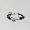Moda de Amazon 8 palabras amor hojas cuerda de terciopelo hecho a mano simple atmósfera pulsera caliente al por mayor
