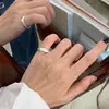 Anillo Liso de Plata de Ley S925 para Mujer, No se Desvanece, Estilo de Nicho de Gama Alta, Lujo Ligero, Colección Versátil de Anillos de Dedo Minimalistas Abiertos