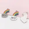 Set Mixto de 40 Accesorios para Joyería de Aleación con Esmalte Arcoíris: Aretes, Pulseras y Colgantes Hechos a Mano DIY de Girasol, Meteoro y Nube
