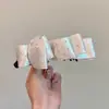 Clip de Banana con Moño de Lunares de Satén para Atmósfera de Primavera y Verano Clip Alto para Cabello Semiatado Clip Vertical para Cola de Caballo Accesorio para el Cabello