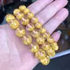 6 Pulseras Redondas de Cuentas de Arena de Cristal Completamente Translúcidas para Hombres y Mujeres, Hechas de Partículas de Cinabrio, Hilo de Arena, Media Copa, Prensadas con Pegamento Orgánico