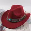 Sombrero de Lana Negro para Mujer de Comercio Exterior Europeo y Americano Primavera y Otoño, Retro Británico de Ala Ancha Versátil para Actuación en Escenario Jazz Hombres