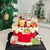 Decoração de Bolo de Natal 2025 Estrela de Natal Urso Laço Coelho Enfeites Linha de Natal Cachorro Plug-in Plug-in