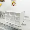 Caja de Almacenamiento de Nueve Compartimentos para Escritorio, Organizador Compartimentado Transparente Tipo Cajón para Escritorios de Dormitorios Estudiantiles, Se Puede Montar en la Pared para Artículos Varios