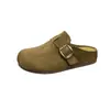 Mules tipo Birkenstock sin cordones que aumentan la altura interior, pantuflas nuevas de verano de suela gruesa y punta cerrada para uso en exteriores, zapatos Birkenstock para mujer