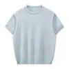 Yimi Warehouse Nueva Camiseta de Manga Corta para Hombres y Mujeres, Tops de Punto Rayados Brisa Marina de Manga Corta para Pareja, Camiseta Básica Interior, Marca de Moda