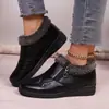 Novedad Moda Otoño e Invierno 2025 Zapatos de Algodón Versátiles para Mujer, Planos Antideslizantes Casuales de Suela Blanda Cálidos con Cremallera Lateral para Mujer