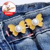 Botón de Cintura de Mariposa Costura Sin Costuras Sin Clavos Pantalones Jeans Cintura Grande Cambia a Pequeño Encogimiento Estiramiento Artefacto de Ajuste Botón Fijo