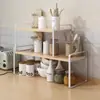 Estante de Mesa em Madeira Maciça Pequena Simples para Quarto Sala de Estar Ferro Forjado Rack de Armazenamento Prateleira de Mesa Rack de Armazenamento de Mesa Personalizado