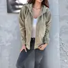 En Stock Transfronterizo Más Vendido Chaqueta Nueva de Color Sólido para Mujer, Abrigo con Capucha de Pana Estilo Simple Europeo y Americano para Mujer