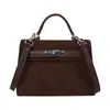 Bolsa de mão vintage para outono e inverno para mulheres, nova bolsa transversal versátil da moda, bolsa quadrada pequena com textura elegante e estilosa