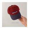 Boné de Baseball Infantil Retro Americano Color Blocking Versátil Bordado com Letra Casual Top Macio Bico de Pato Venda por Atacado