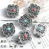 Aleación Dos Tonos Empalmado Incrustado Cuentas Espaciadoras Oro+Plata Ovni Cuentas Sueltas Pulsera de Cuatro Agujeros DIY Hecho a Mano con Pedrería Accesorios