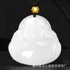 Venta al por mayor de fábrica polvo de raíz de loto semilla de hielo colgante de Buda de jade afgano boca verde amarilla colgante de jade Maitreya suministro en vivo