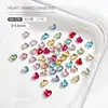 Acessórios para Nail Art Strass de Coração Coloridos Flat-Back Simples Vários Tamanhos Coração de Pêssego Strass em Formato de Coração Acessórios para Decoração de Unhas Diamantes